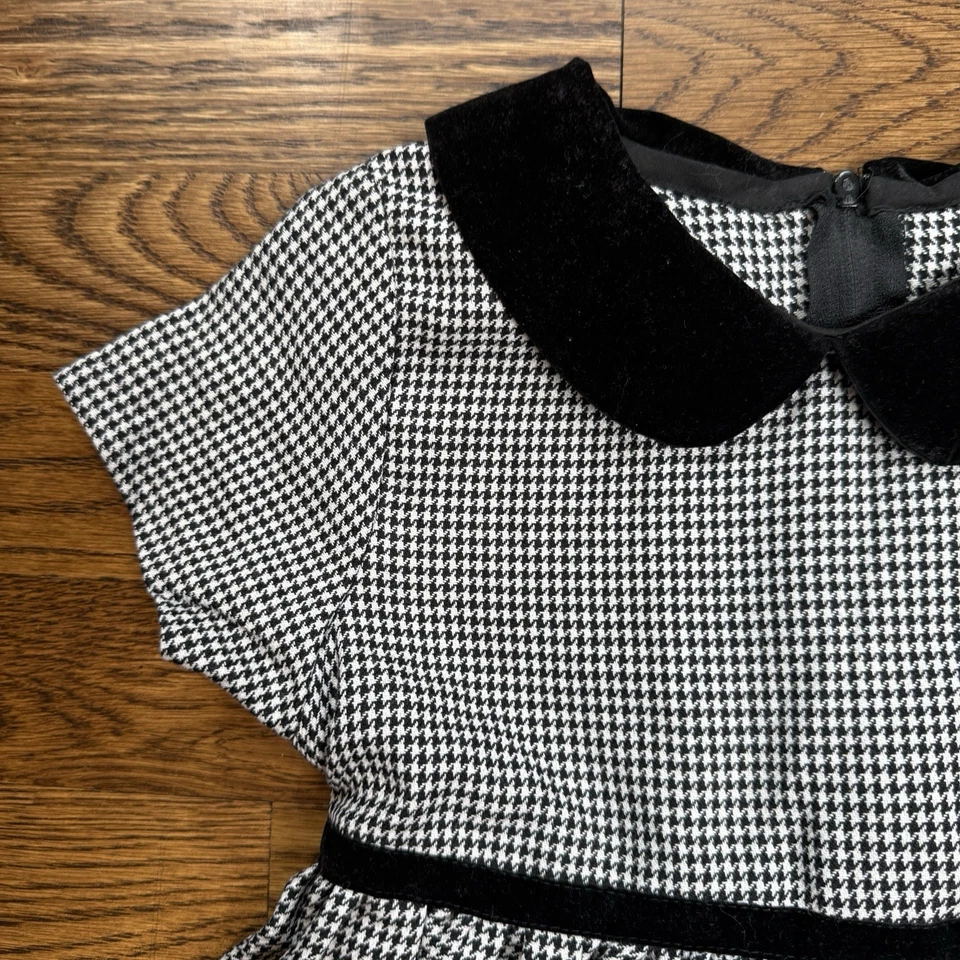 GOODLAD of Philadelphia Clásico Pata de Gallo Niños Vestido Terciopelo Cuello Peter Pan 5 Foto 2 de 4