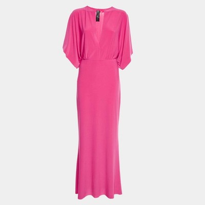 Norma Kamali Maxikleid Rosa Stretch Jersey Obie M