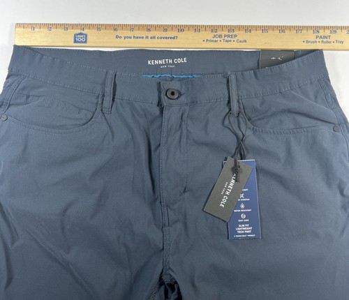 PANTALONE KENNETH COLE TECH UOMO 38X32 BLU SLIM 5 TASCHE ELASTICIZZATO NUOVO CON ETICHETTE - Foto 9 di 15