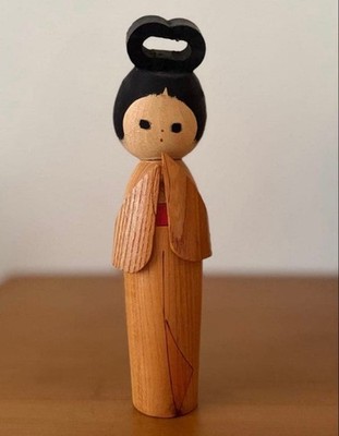 Ryoichi Funayama ''Wish'' Original Kokeshi Doll 20cm with Box 7.5inch wooden sign
