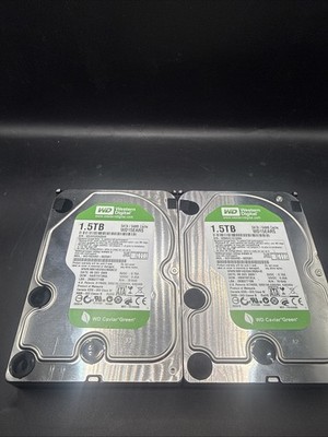 Lot Of 2 Western Digital Caviar Green 1.5TB Hard Drive WD15EARS WD15EARS-00Z5B1
