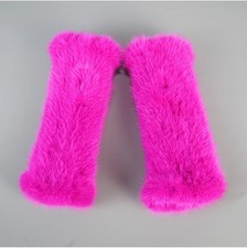 Gloves Winter Furry Warm Real Farm Mink Fur Knitted Gloves Mittens Fingerless C4