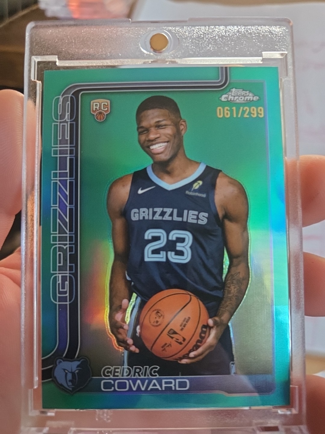 2025-26 Topps Chrome - Cedric Coward #261 Teal Refractor /299 (RC)