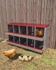 Chicken Nesting Box 10 Compartment 2-Tier for Laying Eggs Collection Protect