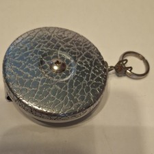 Key-Bak Retractable Metal Key Chain Reel Silver with Belt Clip