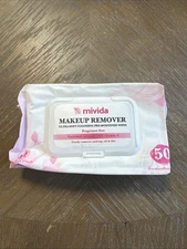Makeup Remover Wipes with Vitamin E, Gently Removes makeup Oil & Dirt, 50 Count
