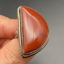 Vintage Red Jasper Sterling Silver Ring Size 8.5