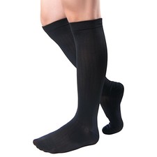 Knee High 8-15 mmHg Graduated Compression Socks 3-Pack Unisex Black, Shoe siz...