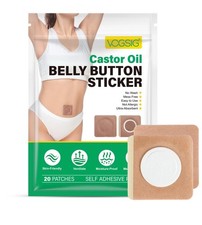 20Pcs Castor Oil Pack Wrap for Belly Button, Disposable Self-Adhesive Castor Oil