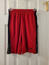 NIKE DRY FIT ATHLETIC SHORTS RED BOYS SIZE MEDIUM PRE-OWNED