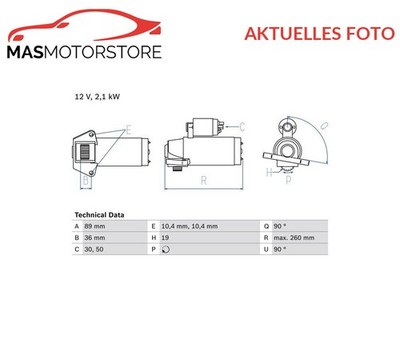 MOTOR ANLASSER STARTER BOSCH 0 986 021 351 P NEU OE QUALITÄT