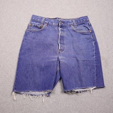 Vintage Levis Cut Off Shorts 28 Blue Jorts Distressed Raw Hem Made In USA 80s