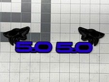 Angry COYOTE Head Dark BLUE 5.0 Emblem Badges M-Bk/Blk Fender Aggressive Racing