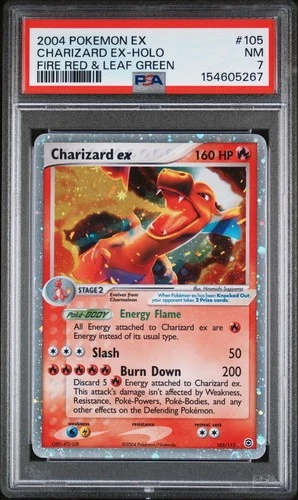 PSA 7 2004 POKEMON EX FIRE RED & LEAF GREEN 105 CHARIZARD EX-HOLO