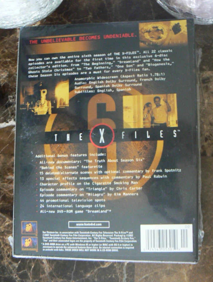 New & Sealed The X-Files Complete Sixth Season 6 1997 DVD BOXED SET ~ HALLOWEEN - Image 4 of 4