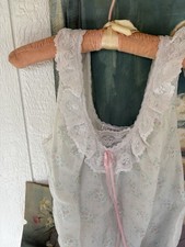Vintage floral nightgown baby blues and pink Large