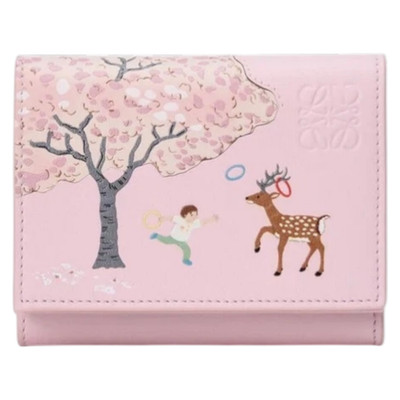 Loewe x Suna Fujita Trifold Wallet Nappa Calfskin Deer Motif Japan