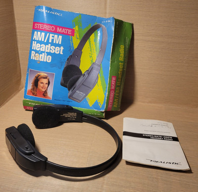 Vintage Realistic Stereo Mate AM/FM Headset Radio Model 12-104