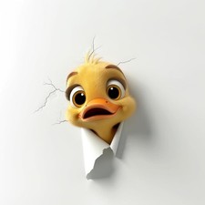 3d Realistic Duckling Peeking Vinyl Car Decal Waterproof For Model Baby Duck