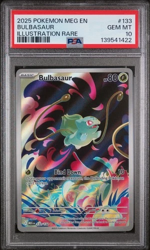 2025 POKEMON MEG EN-MEGA EVOLUTION ILLUSTRATION RARE #133 BULBASAUR PSA 10