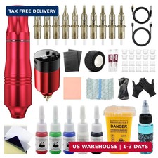 Wireless Tattoo Kit for Beginners - Rotary Tattoo Pen Machine with 1500mAh Batte