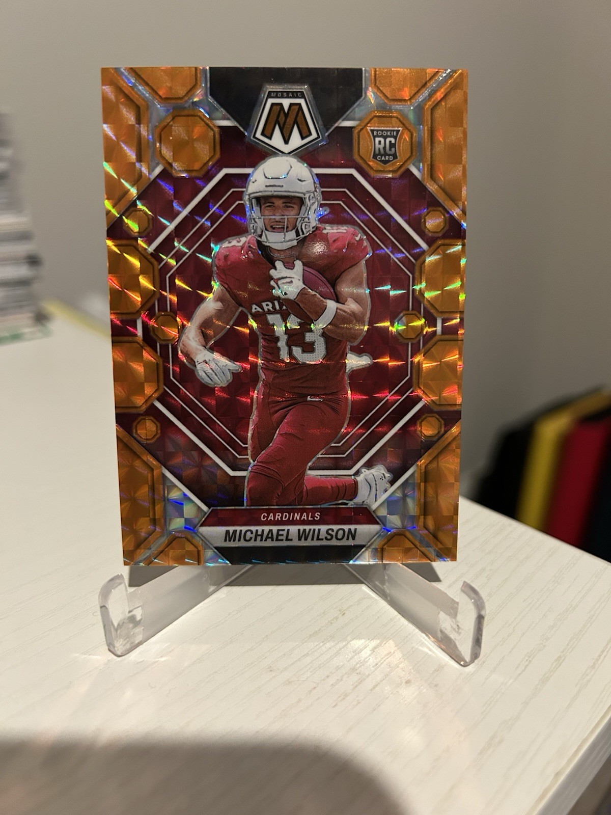 2023 Panini Mosaic Michael Wilson Rookie Orange Prizm /199 Card No. 350