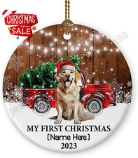 Golden Retriever Ornament for Christmas Tree Decorations Personalized Dog Lov...