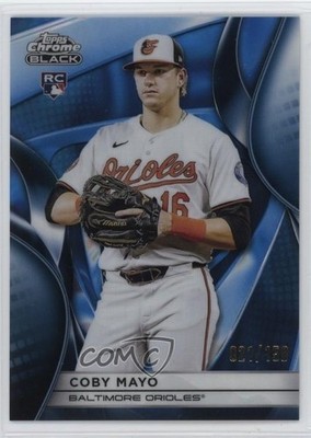 2025 Topps Chrome Black Blue Lava Refractor 21/150 Coby Mayo #27 Rookie RC tw0
