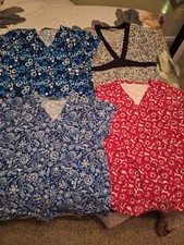 Bundle Of 4 Scrubs Tops All Size Med All Different Brands
