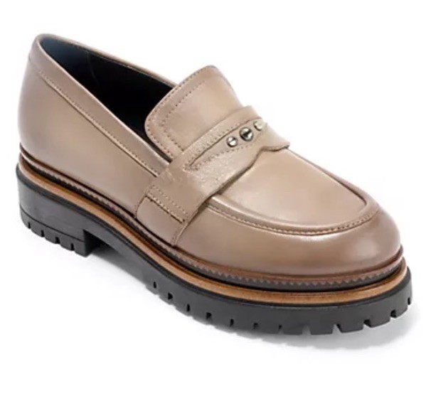 SAOLA Mocassini nuovi Miz Mooz Damian in pelle suola con borchie tortora taglia EU 41 US 9 5 10