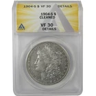 1904 S Morgan Dollar VF 30 Details ANACS Silver $1 Coin SKU:I21146