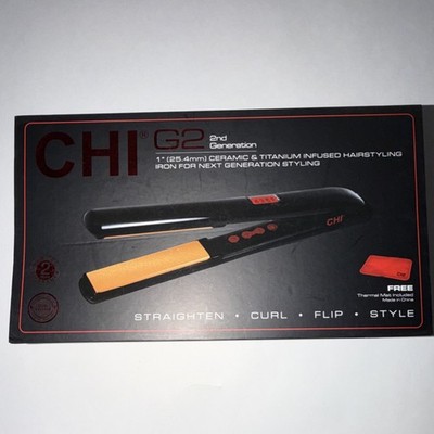 CHI G2 Ceramic & Titanium Flat Iron 1'' Digital Display Adjustable Heat Black Red