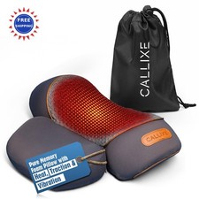 Neck Massager Pillow 3-in-1 Heated Vibration Traction USB C Wireless