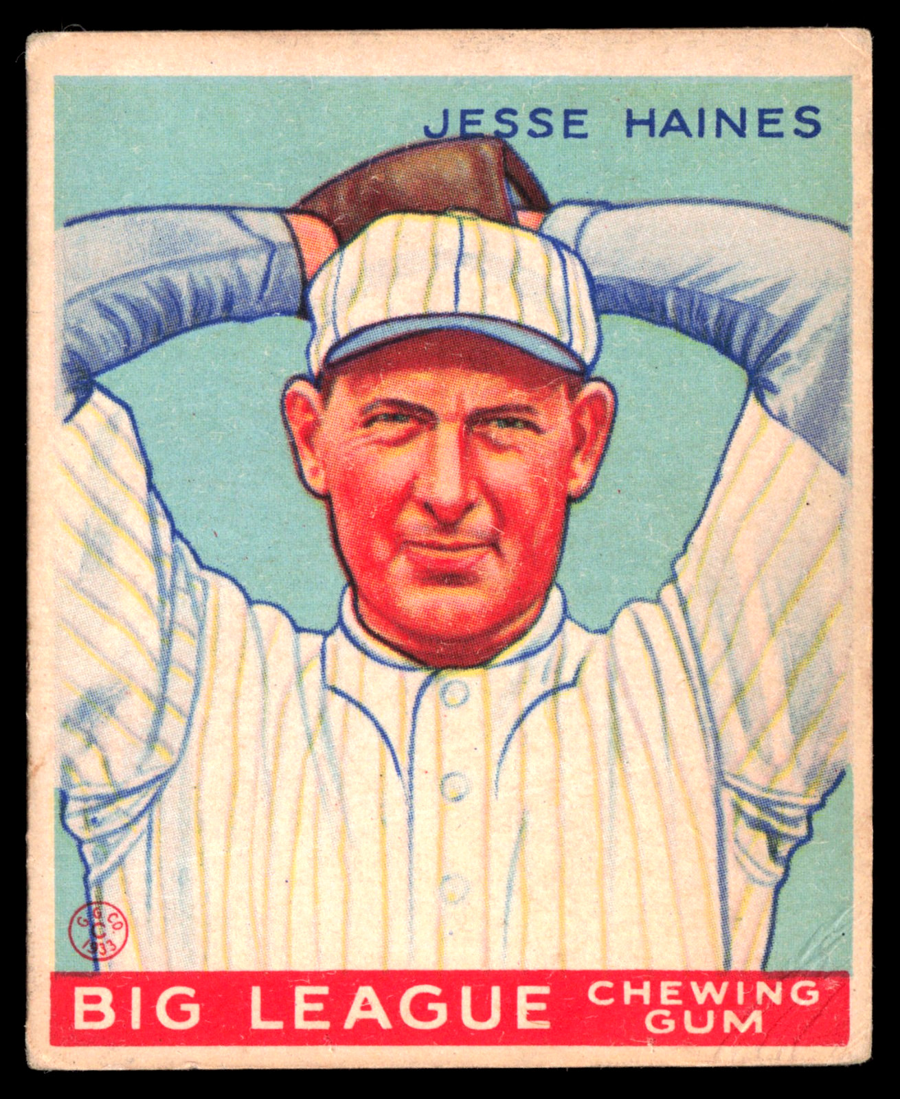 1933 Goudey Big League Chewing Gum - R319 Jesse Haines #73 RC VG CENTERED