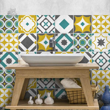 PVC Waterproof PVC Bathroom Kitchen Tile Stickers Wall Tile Stickers 10X10c