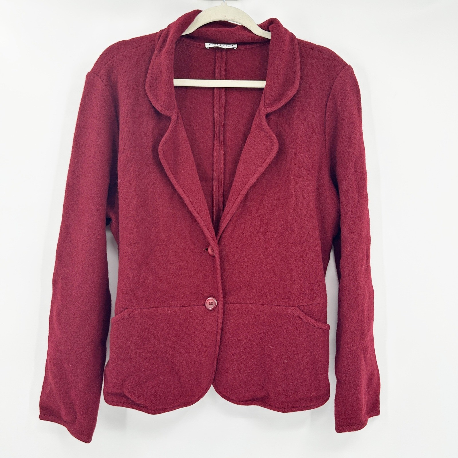 Pendleton Womens 100% Lambs Wool Two Button Prepp… - image 1