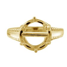 Semi Mount Round 12MM Faceted Cut Wedding Ring Sterling Silver