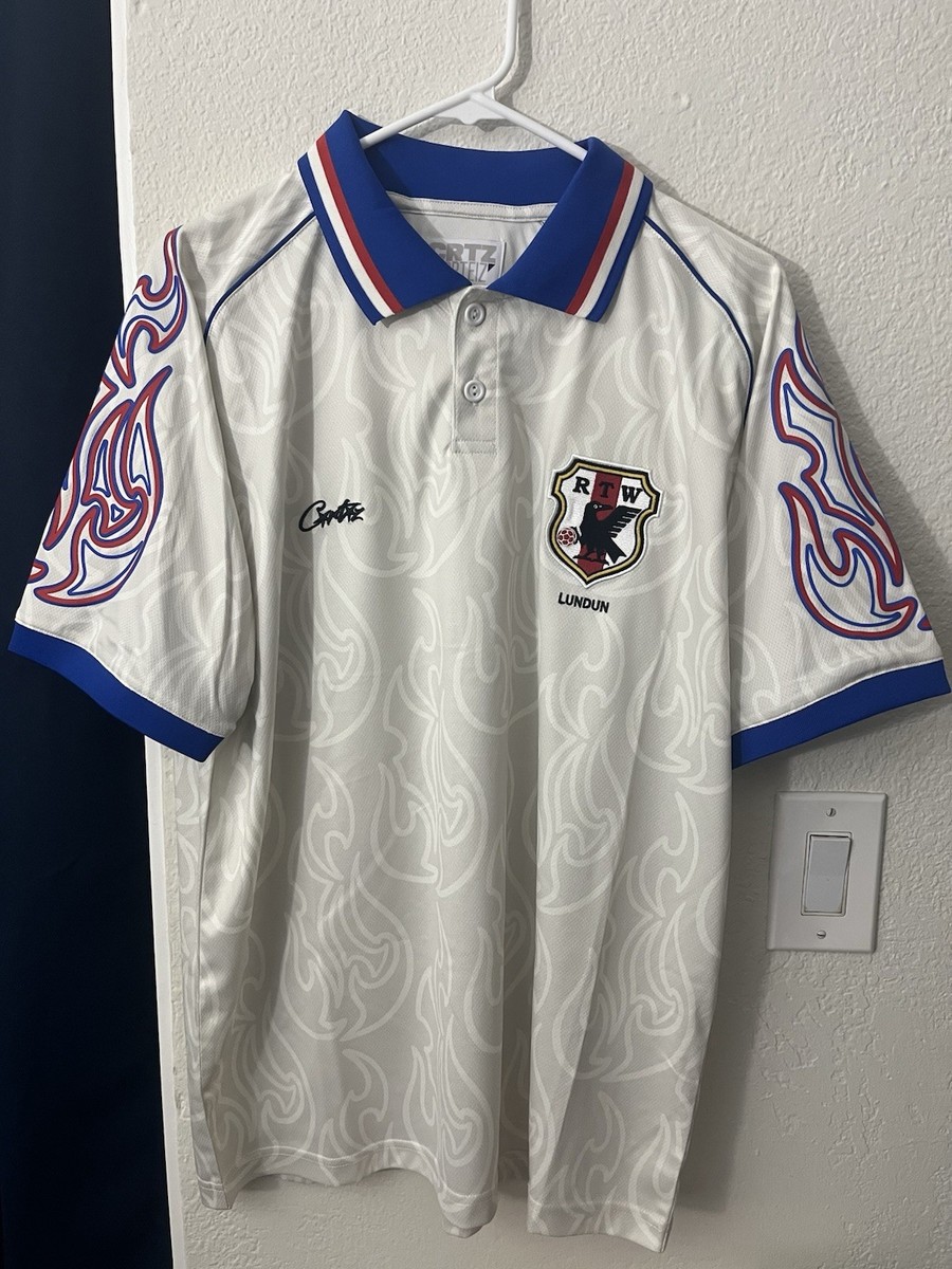 日本代表 Corteiz FLAMES FOOTBALL JERSEY Lサイズ 2025 Corteiz Japan Flames Football Soccer Jersey White Size M