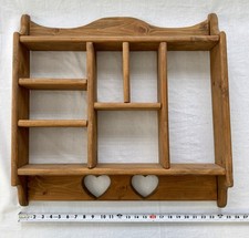 Vintage Wood Heart Cut Out Curio Display Wall Shelf Country Cabin Handmade VTG