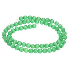 65pcs Dark Green Cat's Eye Stone Beads 6mm Round Crystal Loose Bead