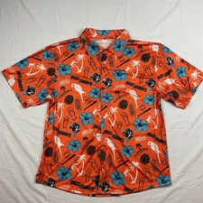 Margaritaville Space Cowboys Hawaiian Shirt XL Parrot Floral Aloha Party Top