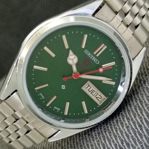 COLLECTIBLE SEIKO EXPO 70 AUTOMATIC 6309A JAPAN MENS VINTAGE GREEN WATCH a2222-U