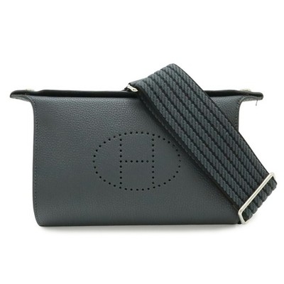 HERMES Hermes Vide Poche H Evelyne Shoulder Bag Togo Gris Misty Gr