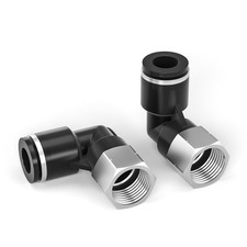 Female Elbow 1/4 Inch Tube OD x 1/4 Inch NPT 90 Push to Connect 10 Pack