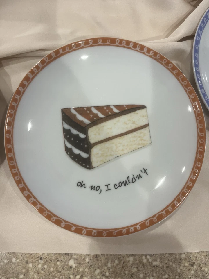 Juego de 4 platos para pasteles Boston Warehouse "Excusas de postre". Nancy Green 2002 Foto 4 de 4