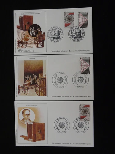 FDC France 1983 (x3) Europa Cept cinema and photography