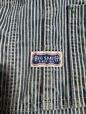 Vtg 60sRound House Bib Overalls Mens Large Hickory Stripe Cotton USA T Workwear