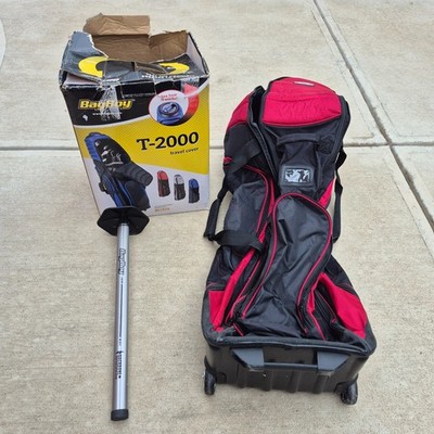Bag Boy Rolling Travel Golf Bag Padded Cover T-2000 Black Red - USED