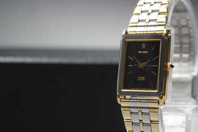 Vintage 1987 Citizen Exceed 2930-295013 Black Tank Quartz Damenuhr JAPAN