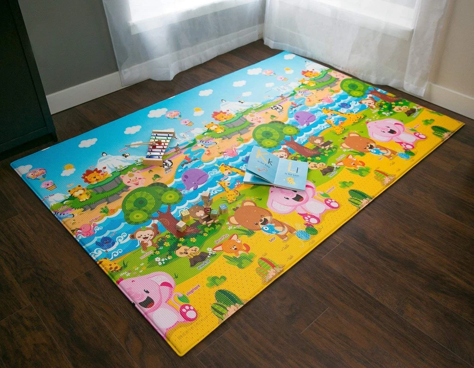 Alfombra de juego (mediana, juguetona - Pinko & Friend) 73’’ x 49’’ original de una pieza re... Foto 3 de 4